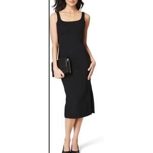 New SPANX SPANXshape Ponte Midi Tank Dress In Black Size M $148